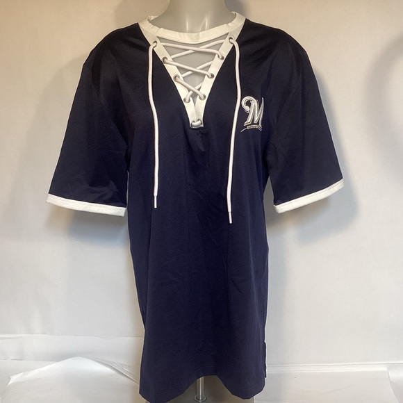 PINK Victoria's Secret Tops - Milwaukee Brewers PINK Victoria’s Secret Oversized Women’s Jersey Size XS